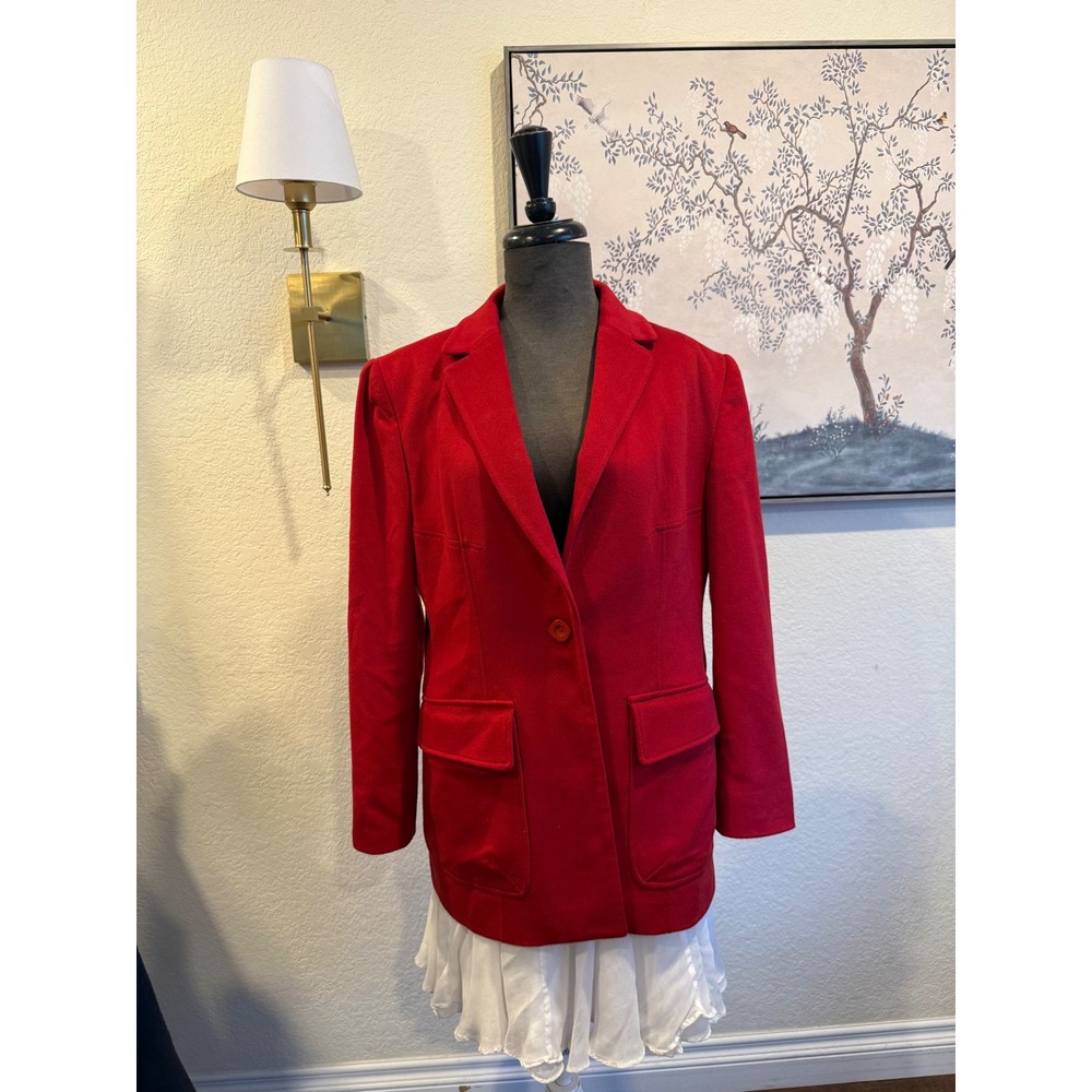 Margon Italy Red Cashmere Blazer Colombo Borgosesia Travel Cashmere‎ Jacket